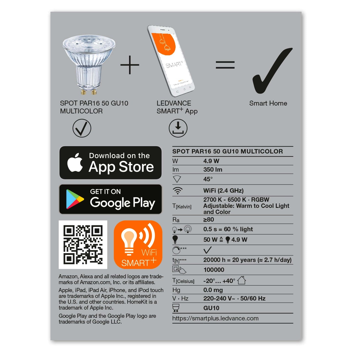 Bricocenter LED BULB SMART GU10=50W RGBW