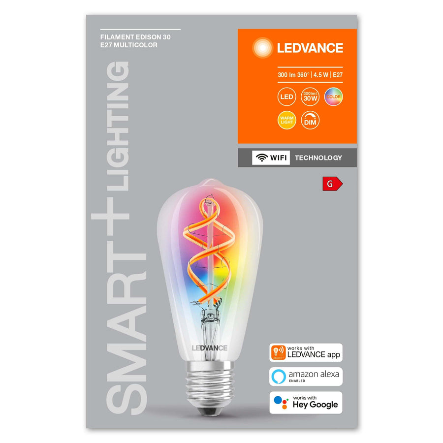 Bricocenter LED BULB SMART E27=30W EDISON TRANSPARENT RGBW