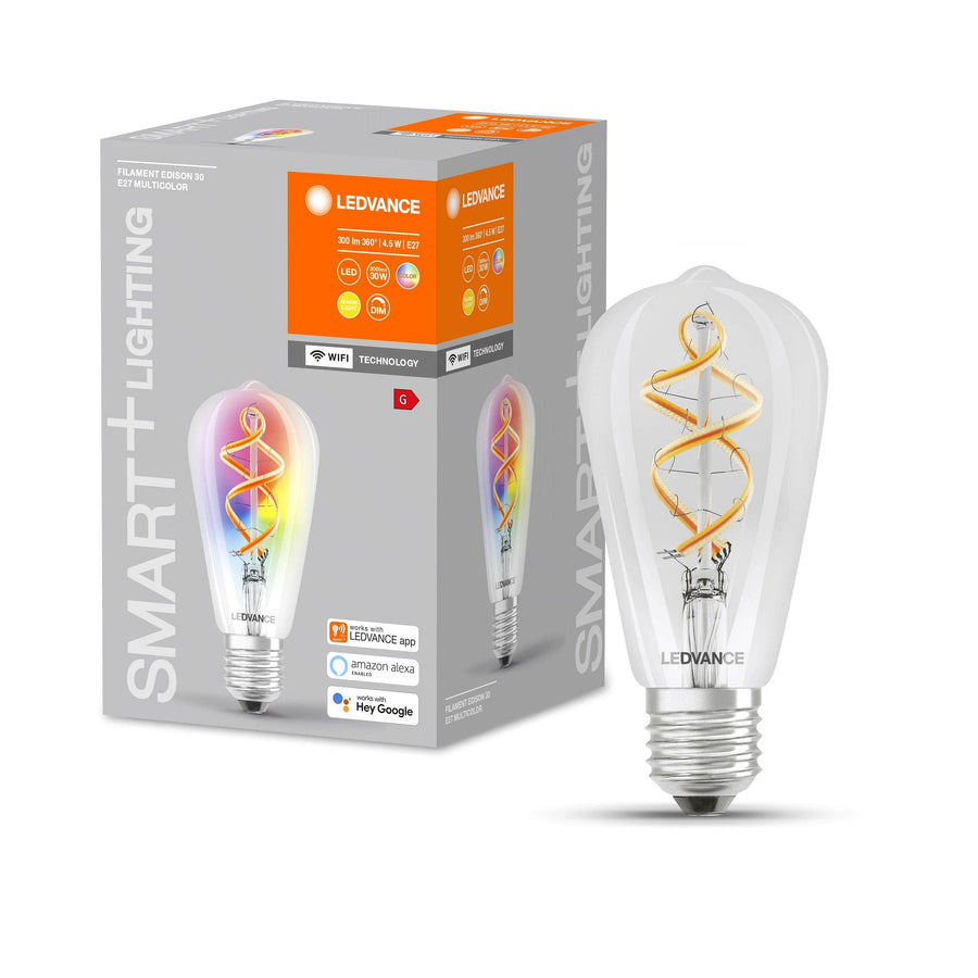 Bricocenter LED BULB SMART E27=30W EDISON TRANSPARENT RGBW