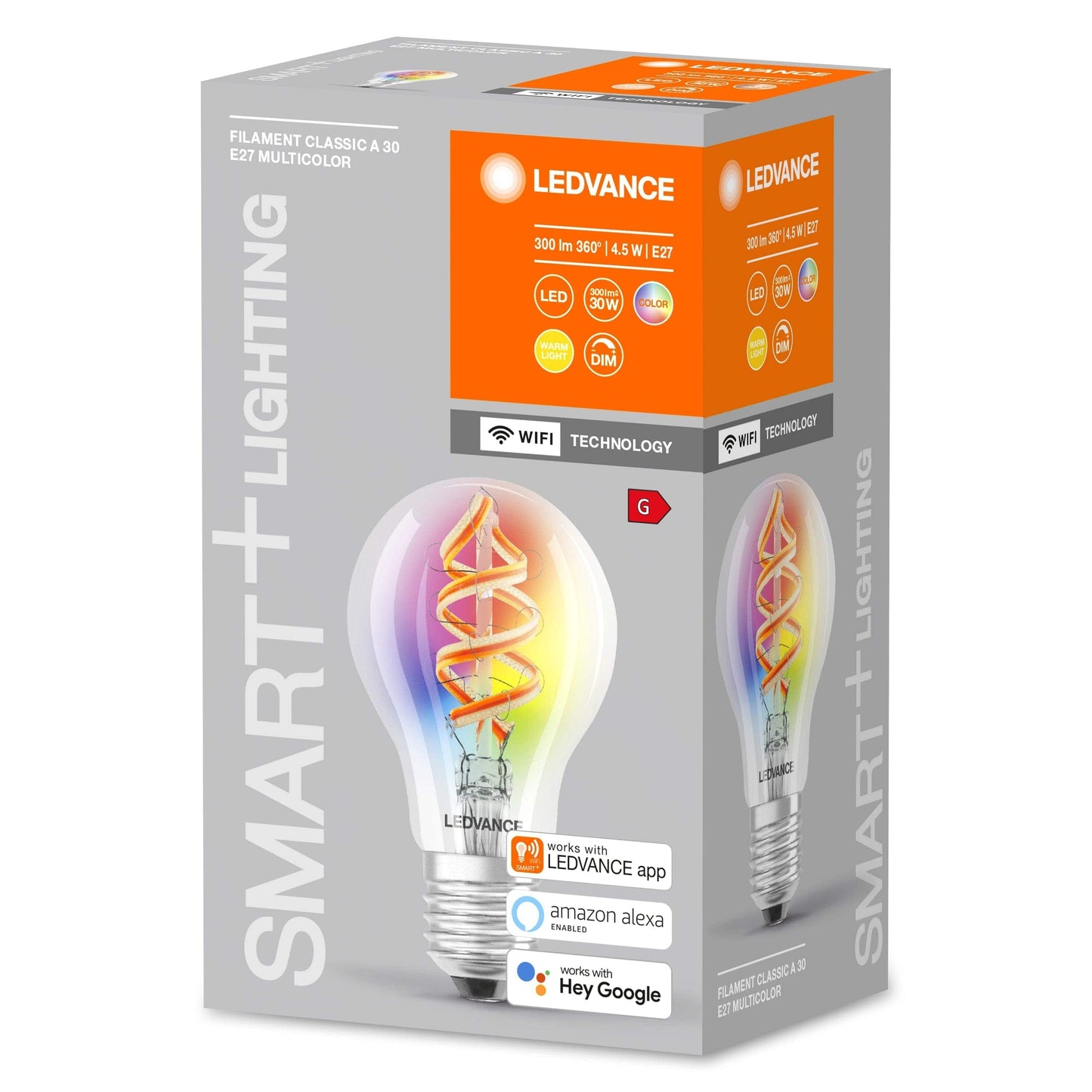 Bricocenter LED BULB SMART E27=30W DROP TRANSPARENT RGBW