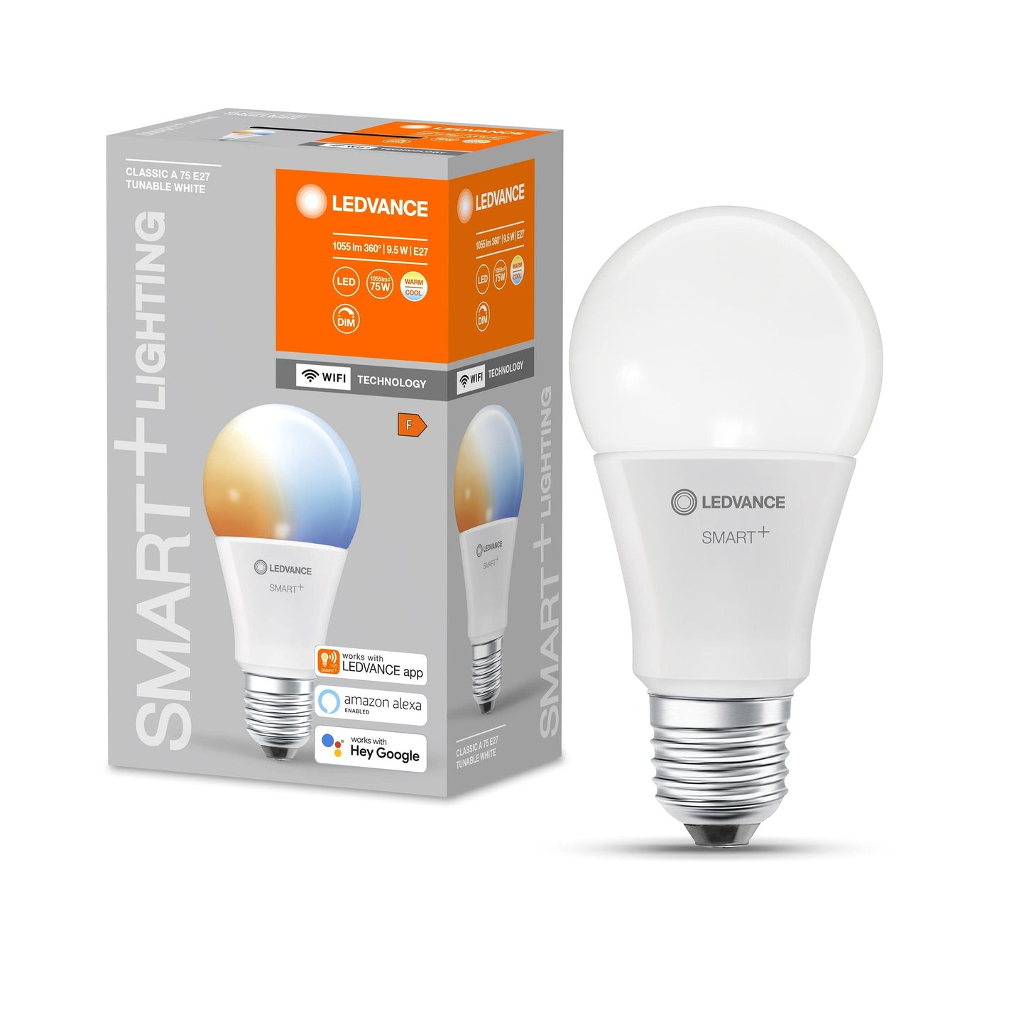 LED BULB SMART E27=75W FROSTED DROP CCT