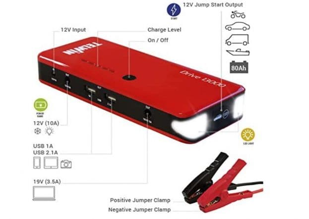 DRIVE 13000 12V PORTABLE STARTER WITH 2 USB PORTS - best price from Maltashopper.com BR490000482