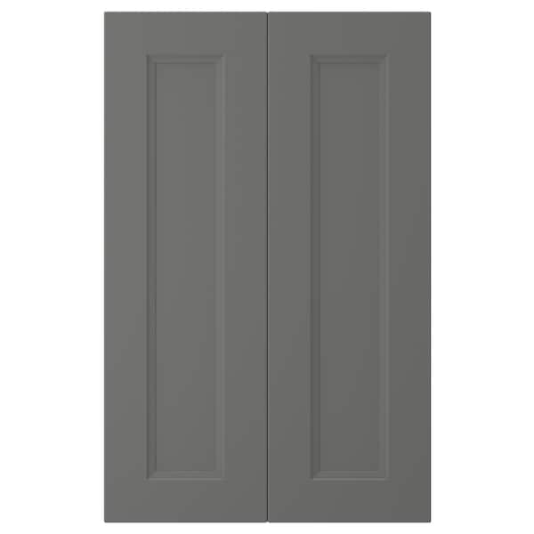 AXSTAD - 2-p door f corner base cabinet set, dark grey, 26x80 cm - best price from Maltashopper.com 70454337