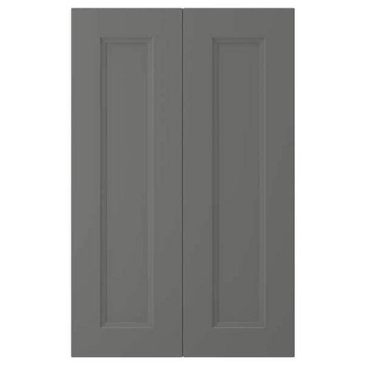 AXSTAD - 2-p door f corner base cabinet set, dark grey, 26x80 cm - best price from Maltashopper.com 70454337