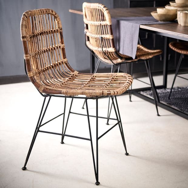 SUMATRA Dining chair black, brown H 83 x W 44 x D 47 cm - best price from Maltashopper.com CS592802