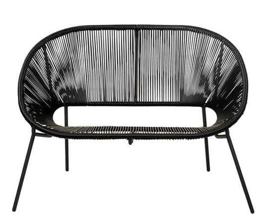 ACAPULCO Lounge bench black H 83 x W 115.5 x D 69 cm - best price from Maltashopper.com CS598759