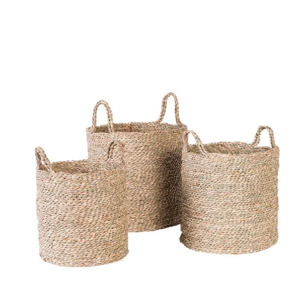 Casa HUSH Natural basket H 34 cm - Ø 35 cm