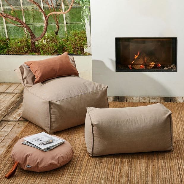 Casa BAGIE Sand pouf, H 40 x W 80 x D 35 cm