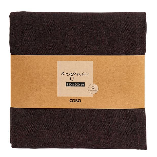 Casa ORGANIC Dark purple tablecloth W 140 x L 200 cm