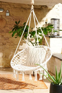 DREAM White hanging chair H 140 x W 65 x D 80 cm - best price from Maltashopper.com CS599221