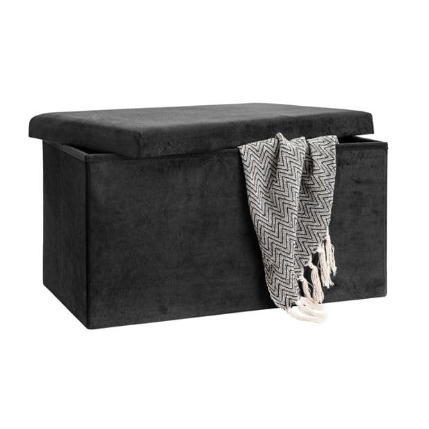 Casa STOKADO Black storage bench H 38 x W 38 x L 70 cm