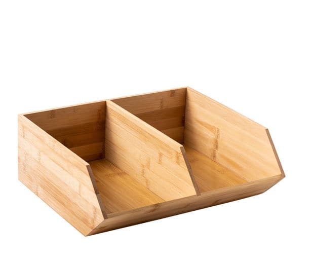 BAMBOO Natural stackable organizer H 13 x W 34.5 x D 31 cm - best price from Maltashopper.com CS647024