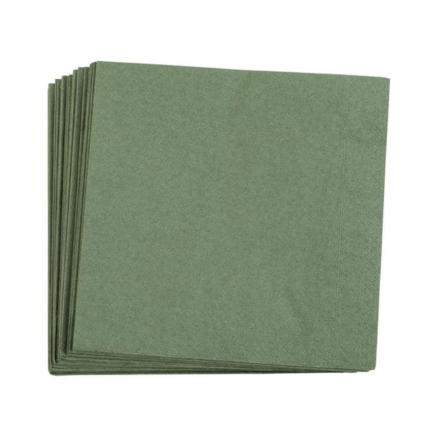 UNI Set of 20 green napkins W 40 x L 40 cm - best price from Maltashopper.com CS624071