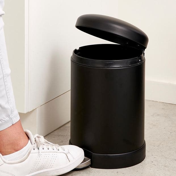 INDUSTRIA Black pedal bin H 27 x W 21 cm - Ø 27 cm - best price from Maltashopper.com CS608314