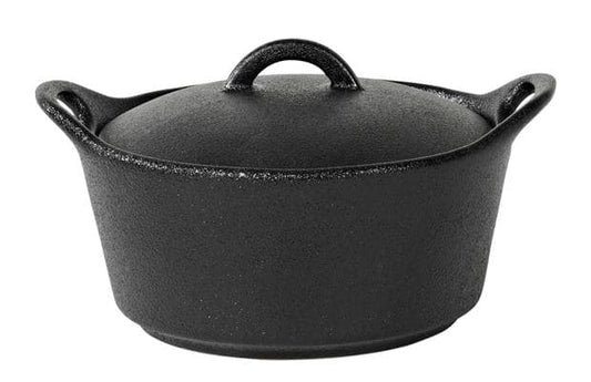 Casa FERO Cocotte with lid 40 CL black, H 6,6 cm - Ø 14 cm