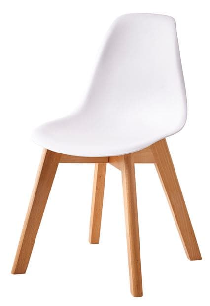 MATHIAS Children's chair white, natural H 58 x W 34 x D 30 cm