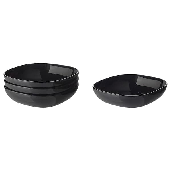 BACKIG - Deep plate, black, 20x20 cm