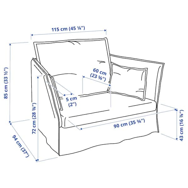 BACKSÄLEN - 1.5 seater armchair , - best price from Maltashopper.com 89393202