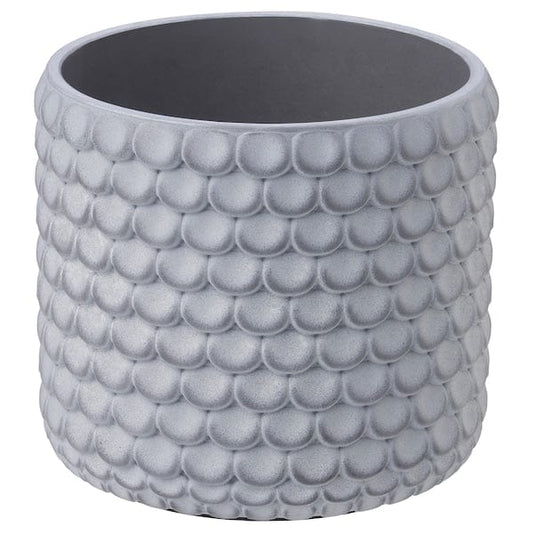 Ikea BÄCKDRÅG - Plant pot, fish scale patterned/white grey, 12 cm