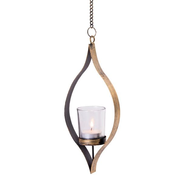 OVAL Bronze tealight holder H 26.5 x W 11.5 x D 5.5 cm