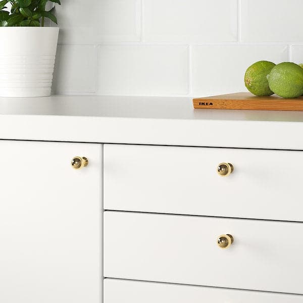 BAGGANÄS - Knob, brass-colour, 20 mm - best price from Maltashopper.com 80338408