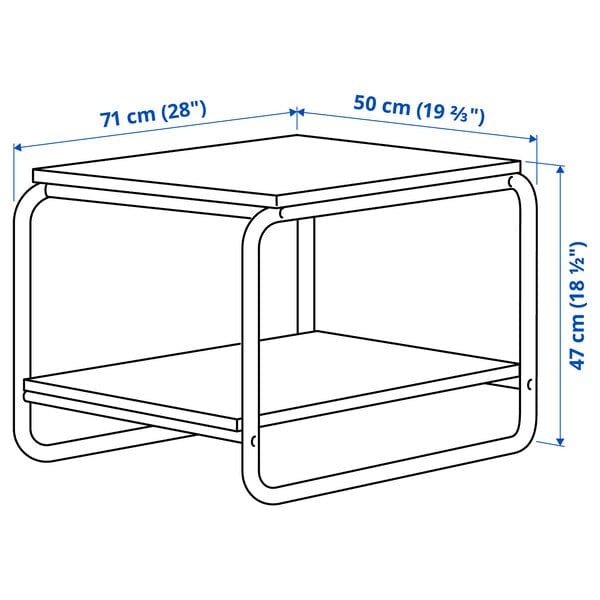 Ikea BAGGBODA - Side table, white, 71x50 cm