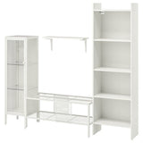 BAGGEBO TV storage combination, metal/white, 174x35x160 cm