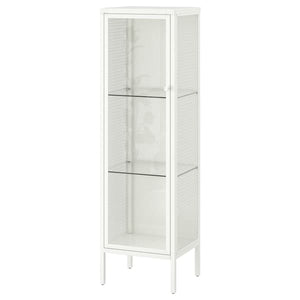 BAGGEBO - Cabinet with glass doors, metal/white, 34x30x116 cm - best price from Maltashopper.com 80502998