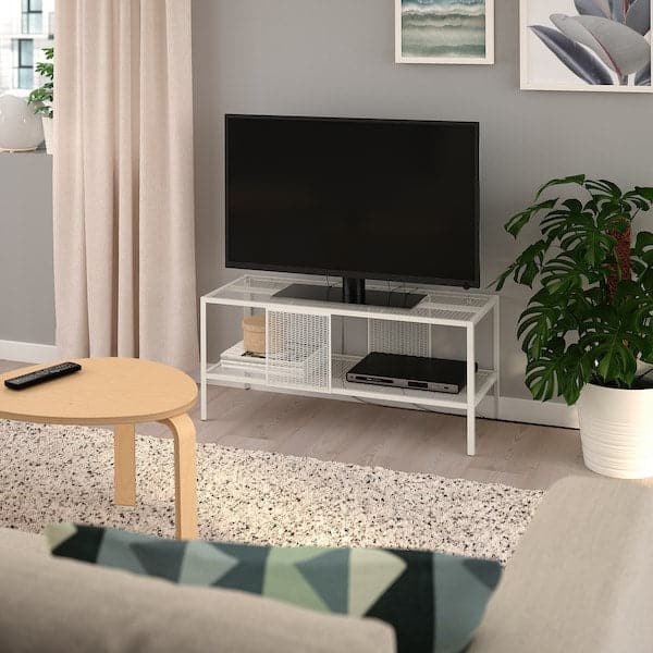 BAGGEBO TV cabinet - metal/white 90x35x40 cm - best price from Maltashopper.com 80434565