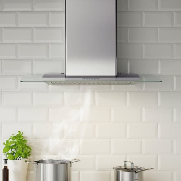 BALANSERAD Hood to be fixed to the wall - stainless steel/glass 80 cm , 80 cm - best price from Maltashopper.com 50526991