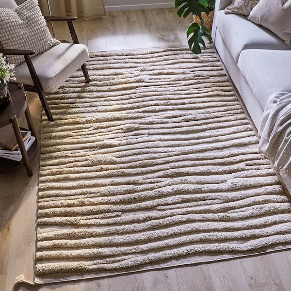BANKKONTOR - Rug, high pile, beige/handmade, 170x240 cm - best price from Maltashopper.com 10551077