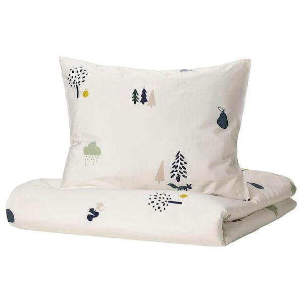 BARNDRÖM - Duvet cover and pillowcase, forest animal pattern/multicolour, 150x200/50x80 cm - best price from Maltashopper.com 20504698