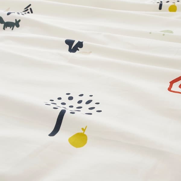 BARNDRÖM - Duvet cover and pillowcase, forest animal pattern/multicolour, 150x200/50x80 cm - best price from Maltashopper.com 20504698