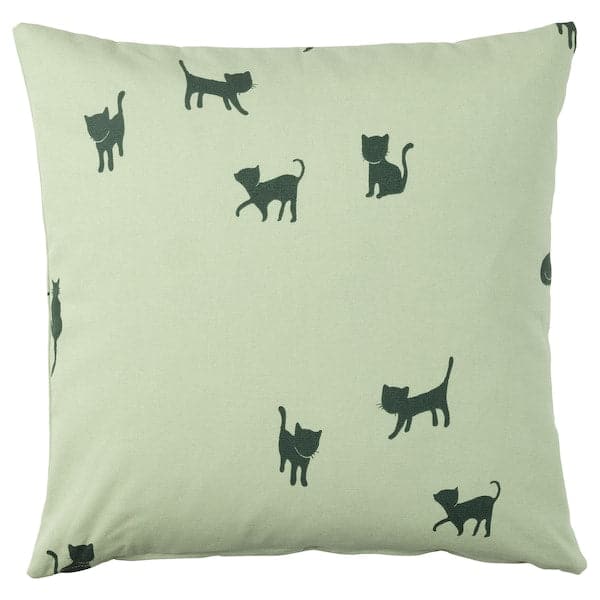 Ikea BARNDRÖM Pillow lining - cat/green pattern 50x50 cm , 50x50 cm