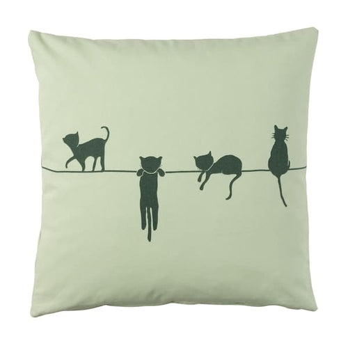BARNDRÖM Pillow lining - cat/green pattern 50x50 cm , 50x50 cm