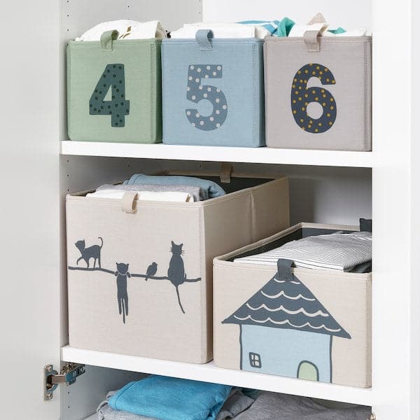 BARNDRÖM - Box, set of 3, green blue/beige, 17x27x17 cm - Premium  from Ikea - Just €12.99! Shop now at Maltashopper.com
