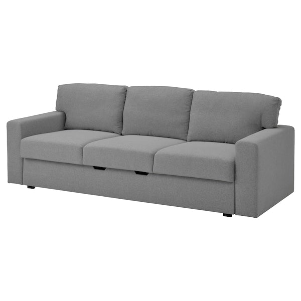 BÅRSLÖV - 3-seater sofa bed, Tibbleby beige/grey