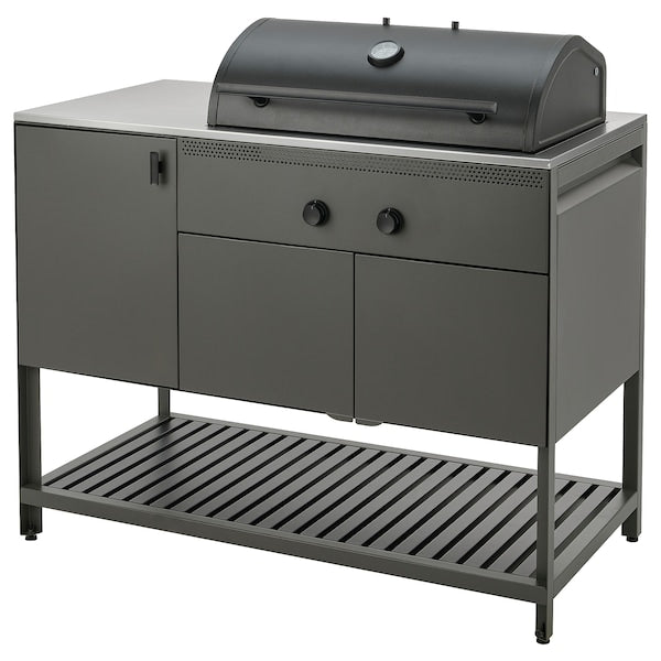 BÅTSKÄR - Charcoal barbecue, outdoor/dark grey, 120x60 cm