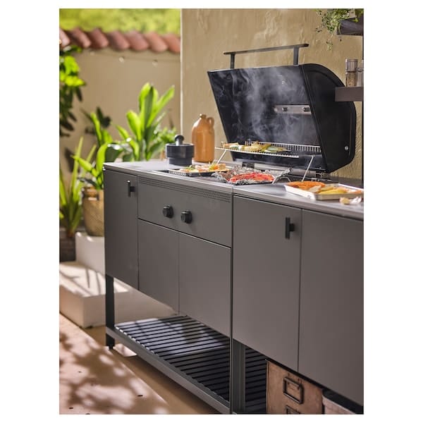 Ikea BÅTSKÄR - Charcoal barbecue, outdoor/dark grey, 120x60 cm