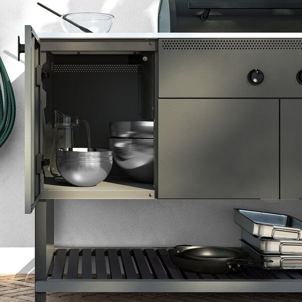 Ikea BÅTSKÄR - Charcoal barbecue, outdoor/dark grey, 120x60 cm