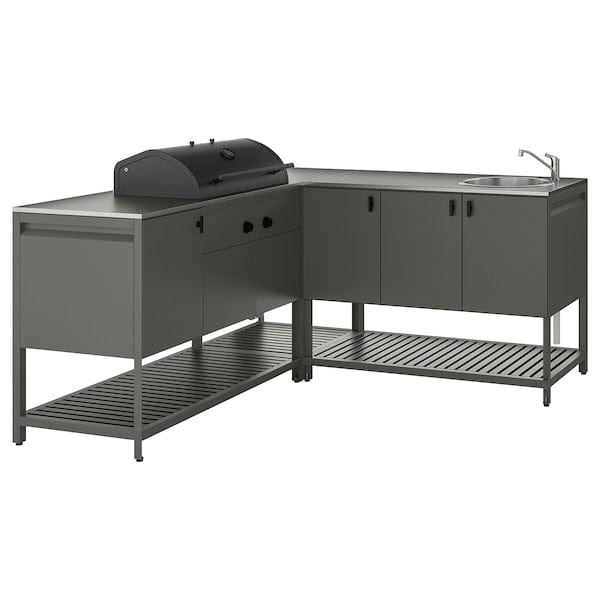 Ikea BÅTSKÄR - Kitchen ester/BBQ carbon/elem lavel, dark grey,180x180 cm