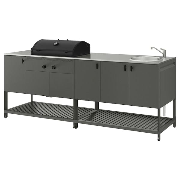 Ikea BÅTSKÄR - Kitchen ester/BBQ carbon/elem lavel, dark grey,240x60 cm