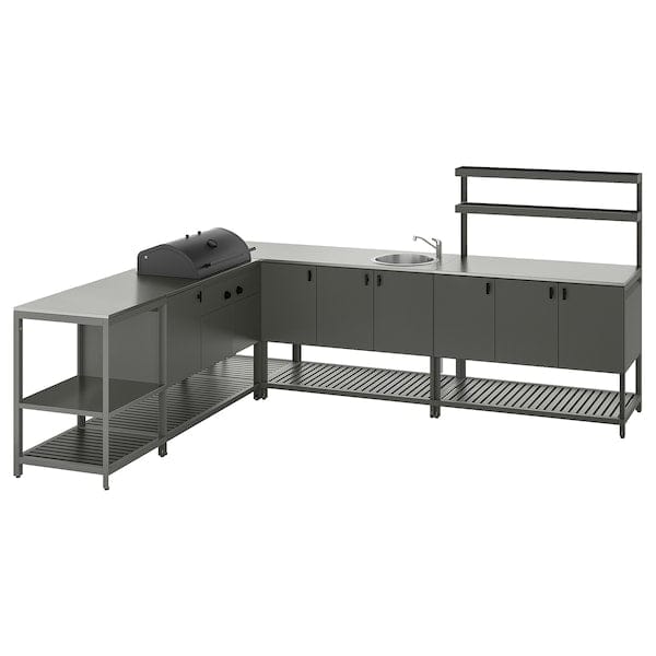 Ikea BÅTSKÄR - Kitchen ester/BBQ carbon/elem lavel, dark grey,240x300 cm