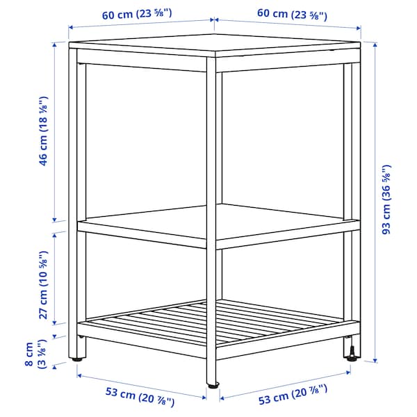 Ikea BÅTSKÄR - Open kitchen element, outdoor/dark grey,60x60 cm