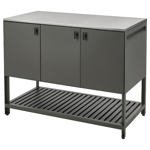 BÅTSKÄR closed kitchen unit, outdoor/dark grey, 120x93x60 cm