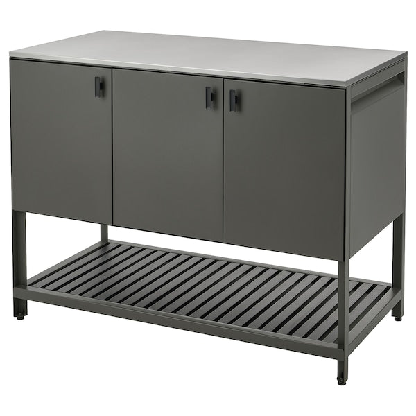 BÅTSKÄR - Closed kitchen unit, outdoor/dark grey, 120x60 cm