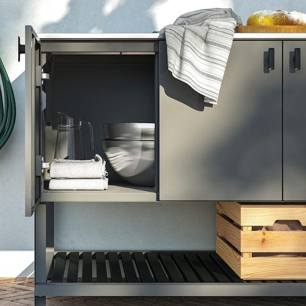 Ikea BÅTSKÄR - Closed kitchen unit, outdoor/dark grey, 120x60 cm