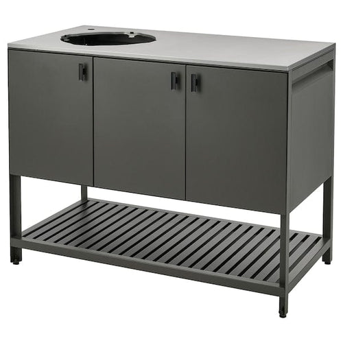 BÅTSKÄR unit for sink, outdoor/dark grey, 120x60 cm