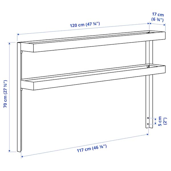 Ikea BÅTSKÄR - Add-on unit with shelves, outdoor/dark grey, 120x70 cm