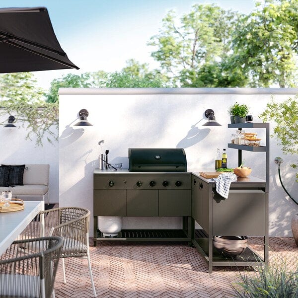 Ikea BÅTSKÄR - Add-on unit with shelves, outdoor/dark grey, 120x70 cm